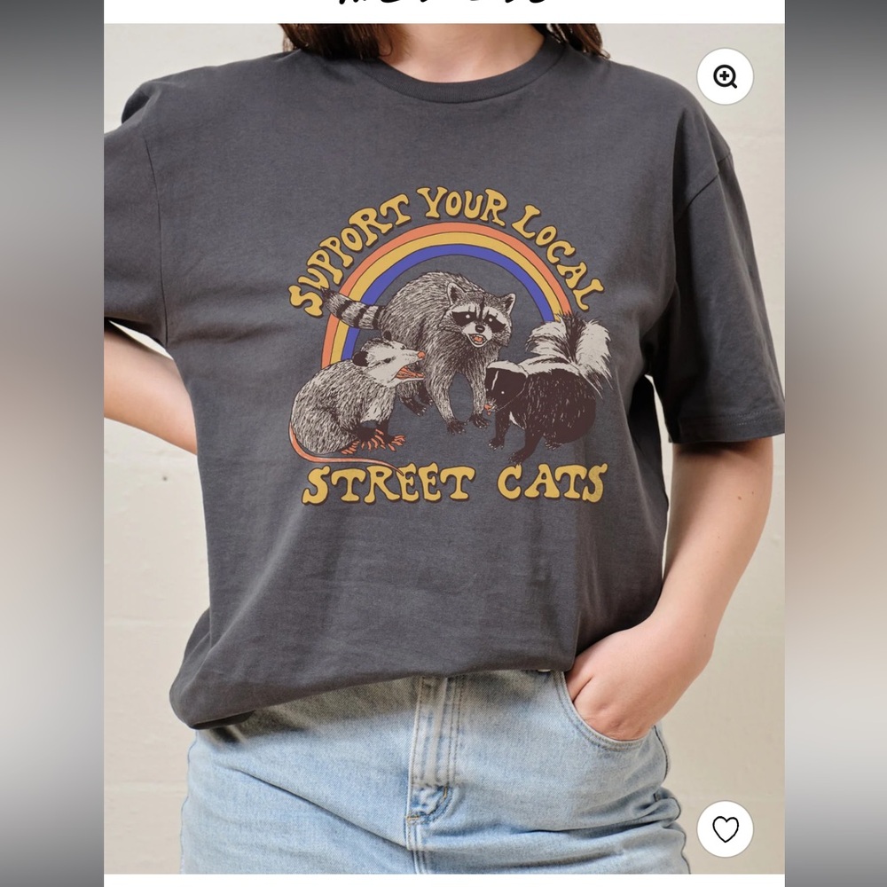 Next Level, women’s / juniors STREET CATS T-SHIRT, size Med.